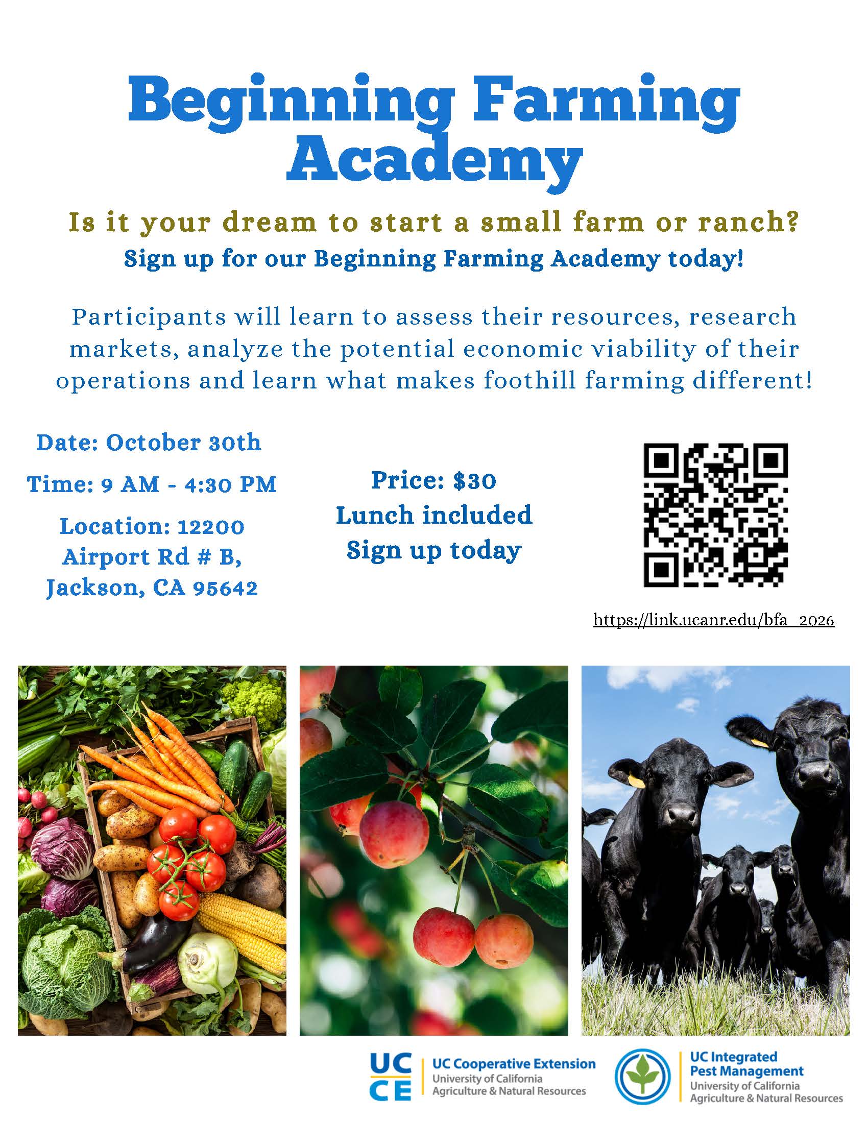 Beginning Farming Academy Flyer