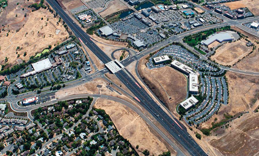 Aerial picture of the US 50 El Dorado Hills Boulevard Interchange