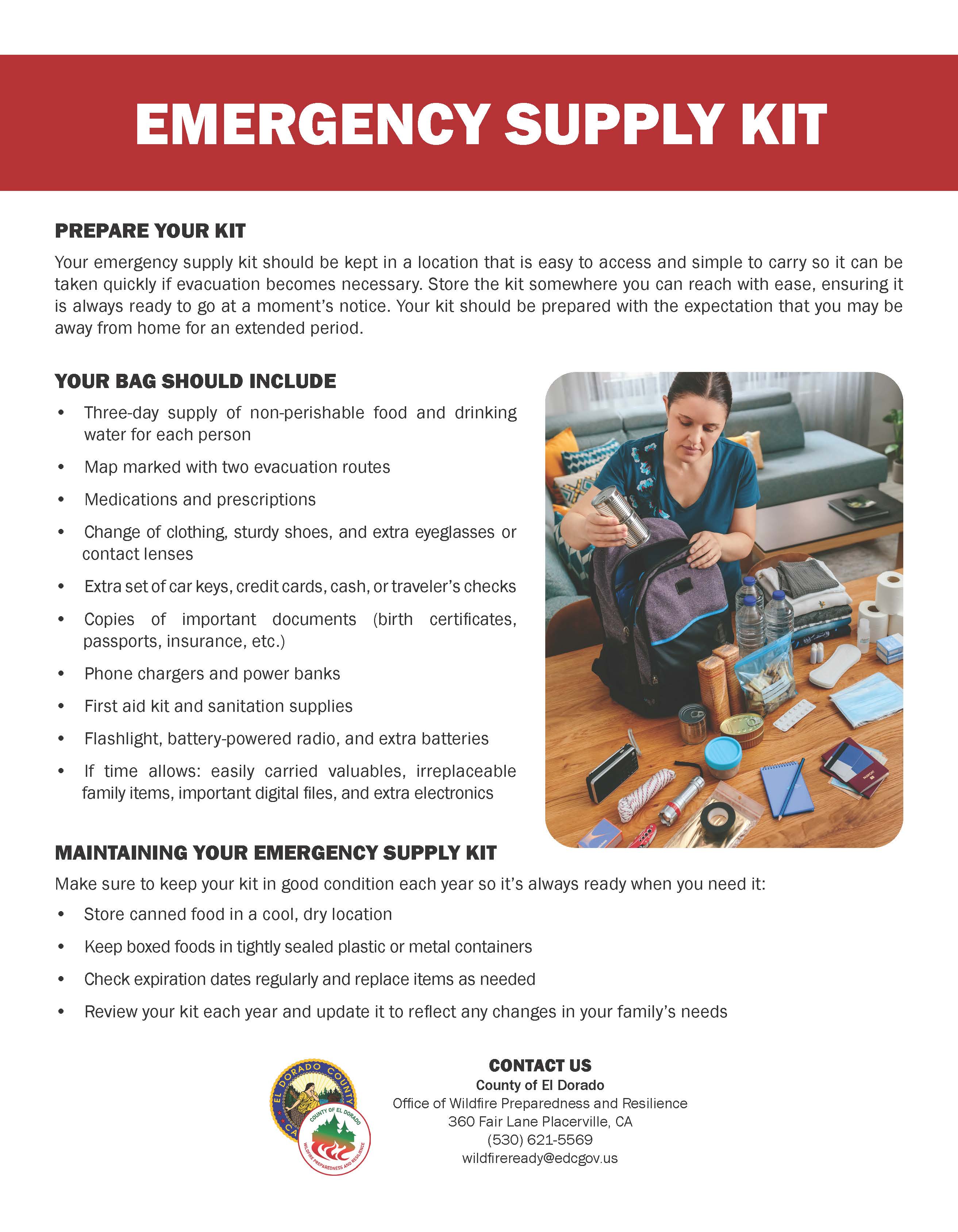 List for emergency supply kits 